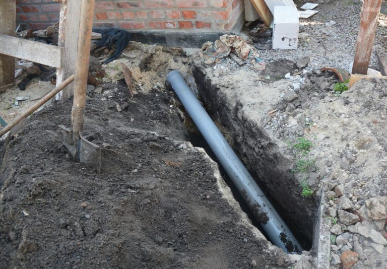 Installing New Sewer Line