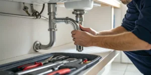 Clogged sewer line repair.