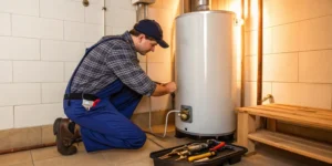 Water heater service and repair.