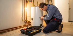 Electric water heater repair.