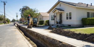 Trenchless sewer repair avoids yard damage.