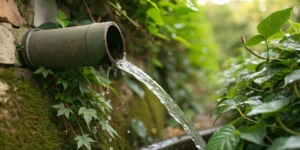 Main line drain cleaner flowing through pipes.