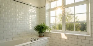 A clean bathroom showing how to get rid of sewer odor in the house.