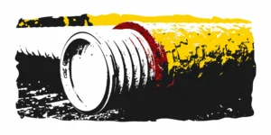 Advanced corrosion and rust on a cast iron sewer pipe.