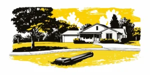 A main sewer line cleanout cap in a lawn, providing access for professional sewer cleaning.