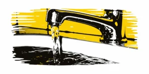 A running faucet, a result of managing the cost of a preventative sewer line inspection.